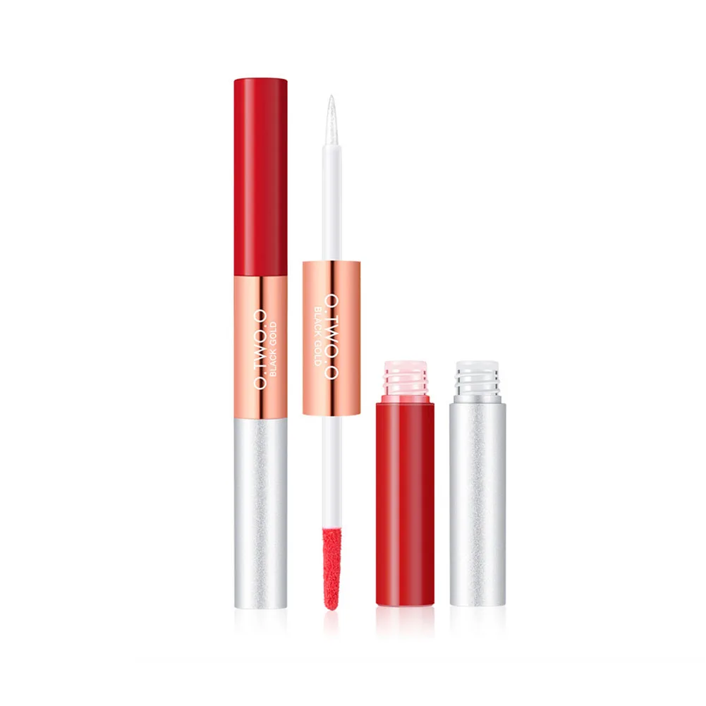 Party Matte Non-stick Cup Lipstick Clear Gift Lip Gloss Double-end Long Lasting Glaze Portable Women Moisturizing For O.TWO.O