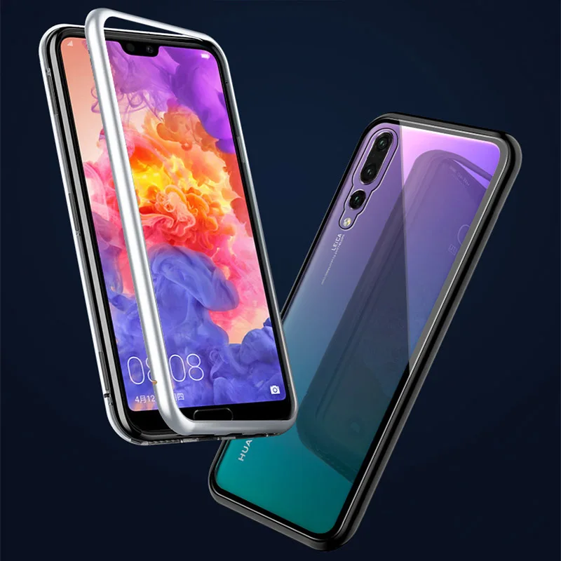 Магнитный металлический стеклянный чехол для huawei P30 P20 Pro Lite mate 30 20 Honor 10 10Lite 9X 8X 20Pro