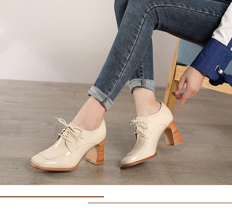 VALLU/ модные туфли на высоком каблуке; женские туфли-лодочки ручной работы из натуральной кожи; женские квадратные носки на платформе со шнуровкой; повседневная обувь