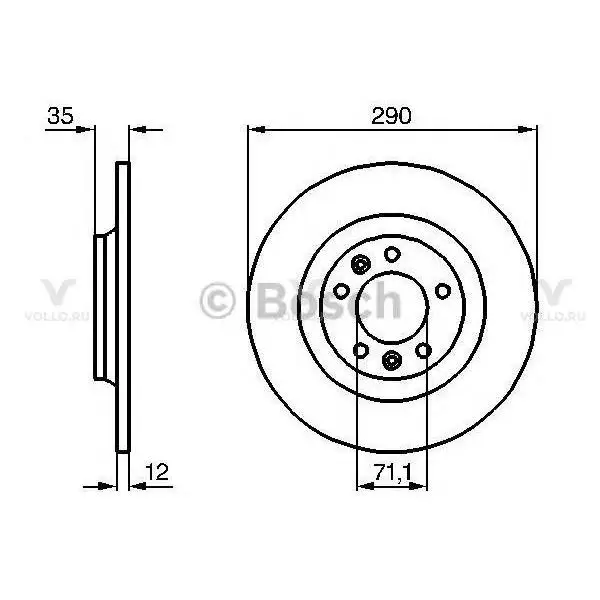 0986479194 bosch тормозной диск задний