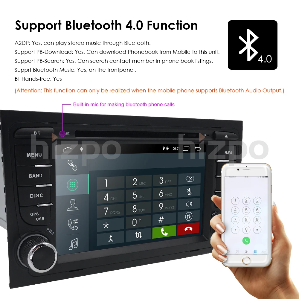 Best Two Din 7Inch Android9.0 2GRAM+16GROM Car DVD Player For AUDIA4 2002-2008 Canbus Radio GPS Navigation Steering Wheel Control Map 10