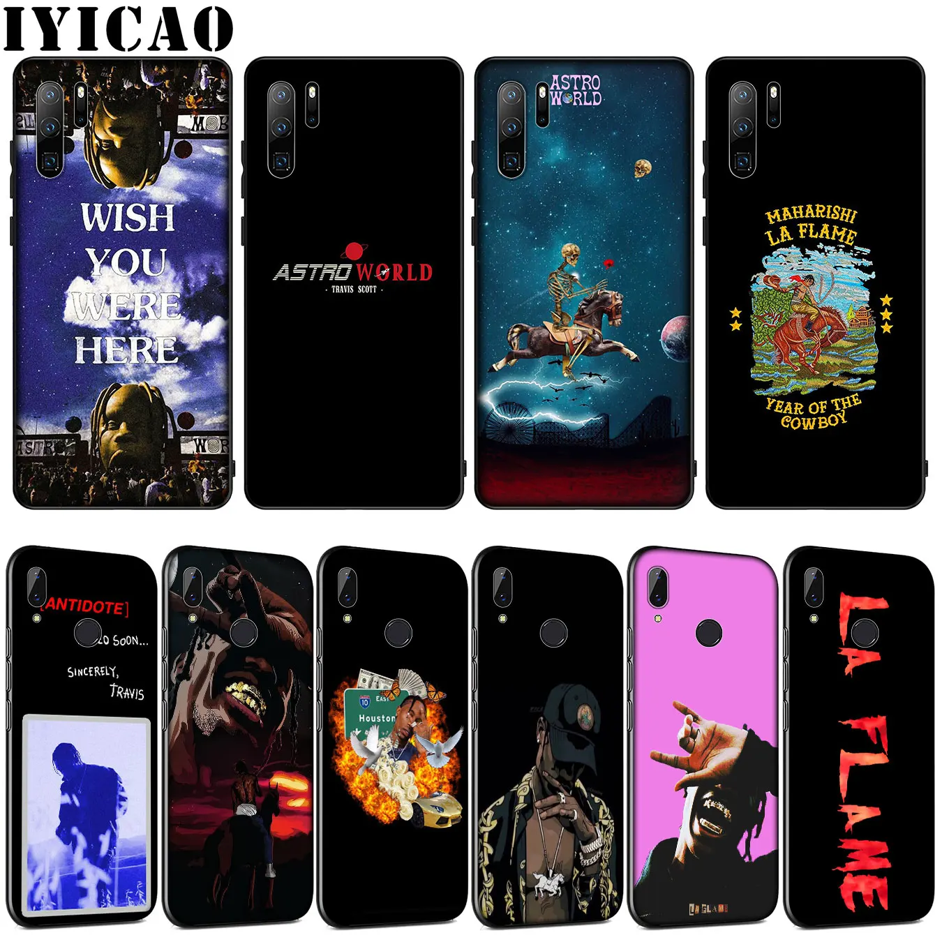 

IYICAO Travis Scott Astroworld Soft Silicone Case for Huawei P30 P20 Pro P10 P9 Lite Mini 2017 2016 P Smart Z Plus 2019
