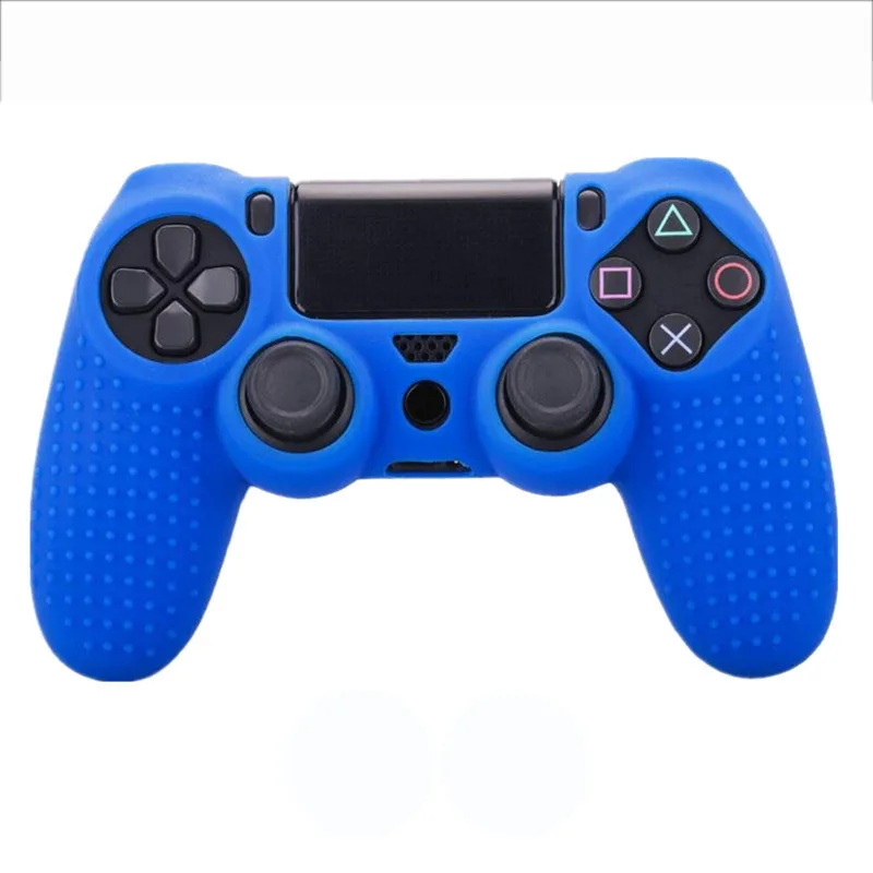 Синий Противоскользящий силиконовый чехол для sony playstation Dualshock 4 PS4 Pro тонкий контроллер Мягкая силиконовая гелевая Резина чехол - Цвет: Синий