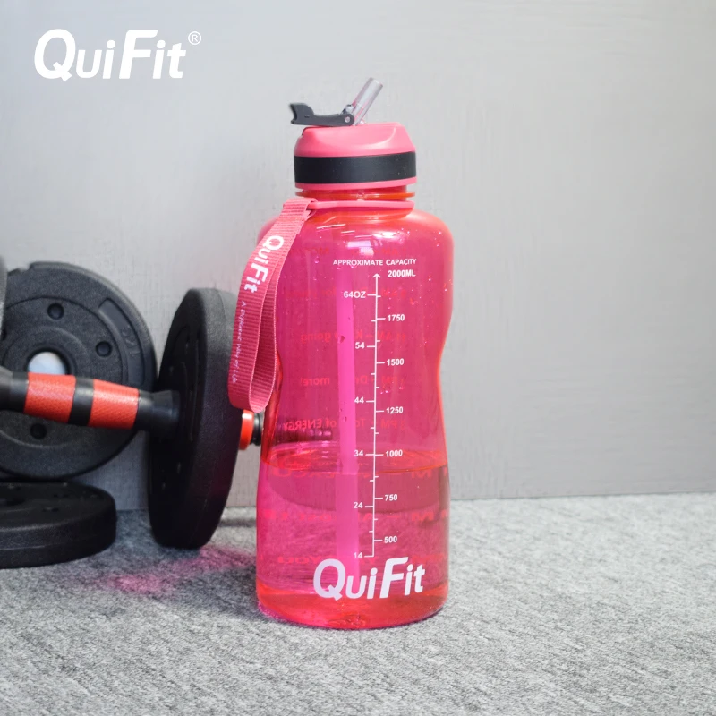 2.2L Water Bottle w/Flip Cap - BPA Free, Ideal for Gym - Pink