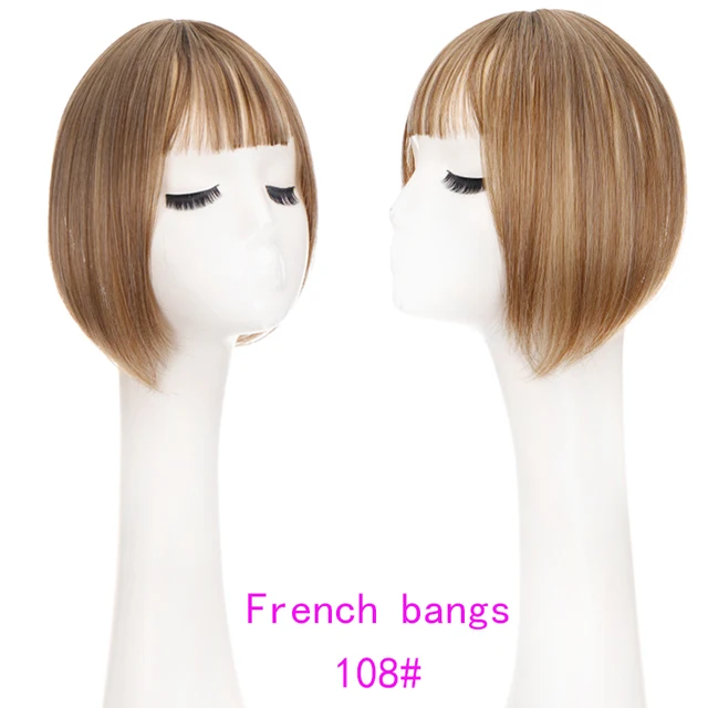 TALANG Neat Front Fringe Clip In  Hair Bangs  Hair Extensions Sweeping Side Blunt Bang Natural Black Brown Hairpieces BF04