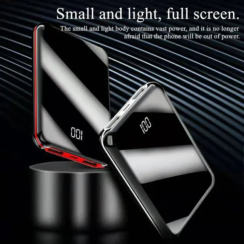 

Mirror Screen Power Bank Dual USB 30000mAh Quick Charge Charger Powerbank Bateria External Portable Poverbank For XIAOMI HUAWEI