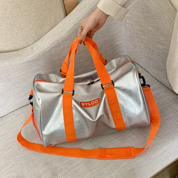 

New pu material travel bag handbag fitness bag large capacity travel bag fashion sports bag female