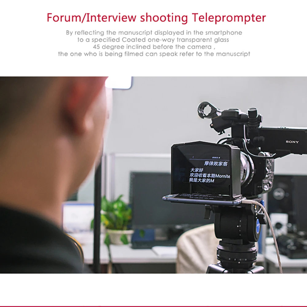  Bestview T1 Smartphone Teleprompter for YouTube Interview Video Canon Nikon Sony DSLR Camera Photo 