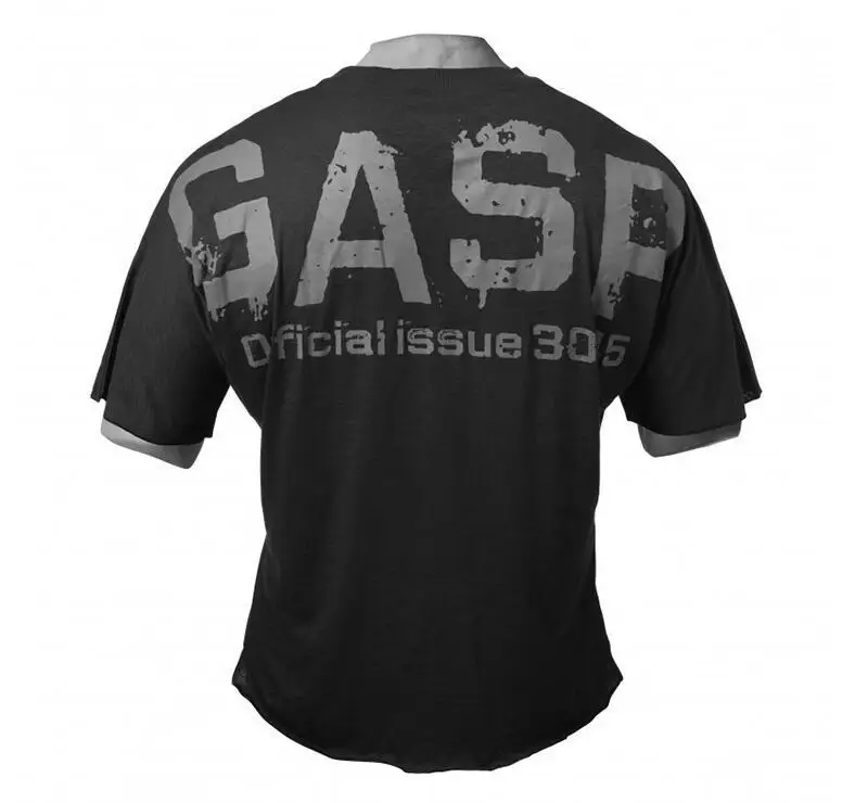 

Muscle Brother Summer And Autumn Athletic T-shirt Men's Fitness Loose Tops Elasticity Gasp Large Size Healthy Beauty Short Sleev