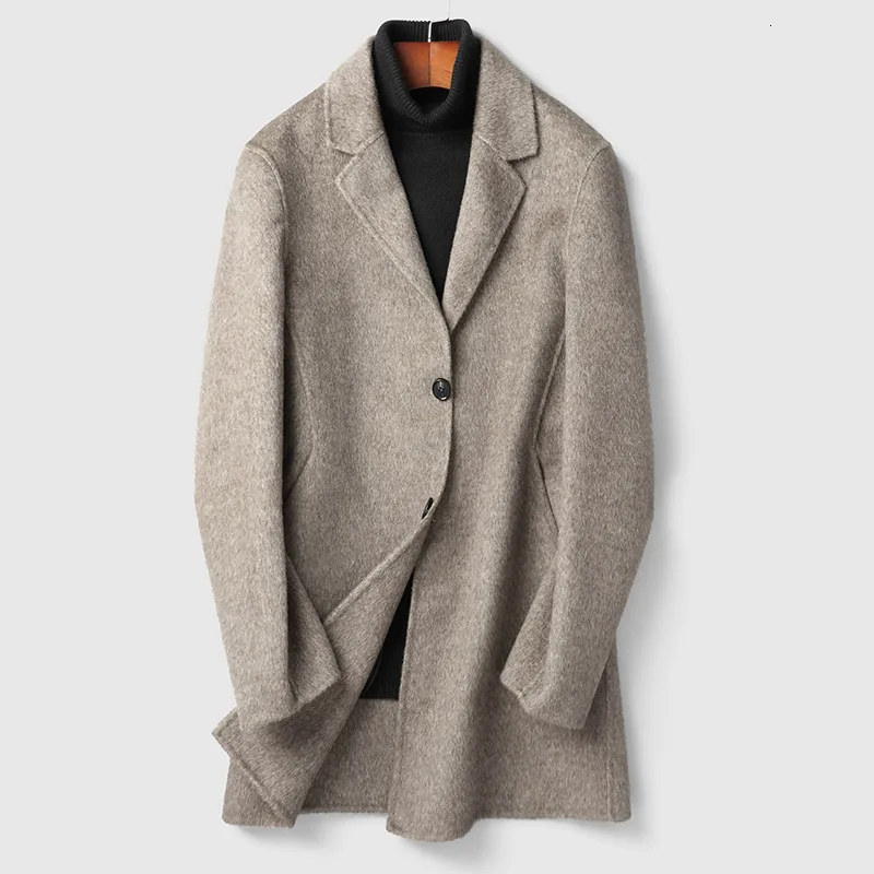 

Alpaca Two-sided Wool Cashmere Overcoat Male Alpaca You Loose Coat Windbreaker Thickening Wool Wool Overcoat