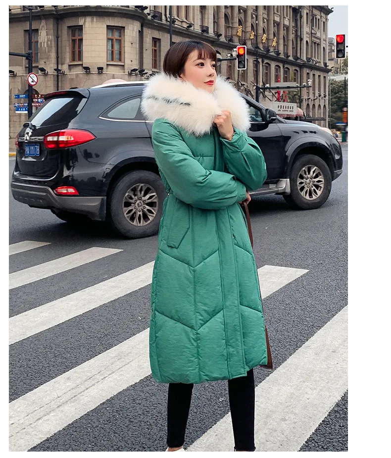 Хлопковое пальто оверсайз Женская мода средней длины стиль корейский стиль свободный толстый пуховик с хлопковой подкладкой зимняя одежда