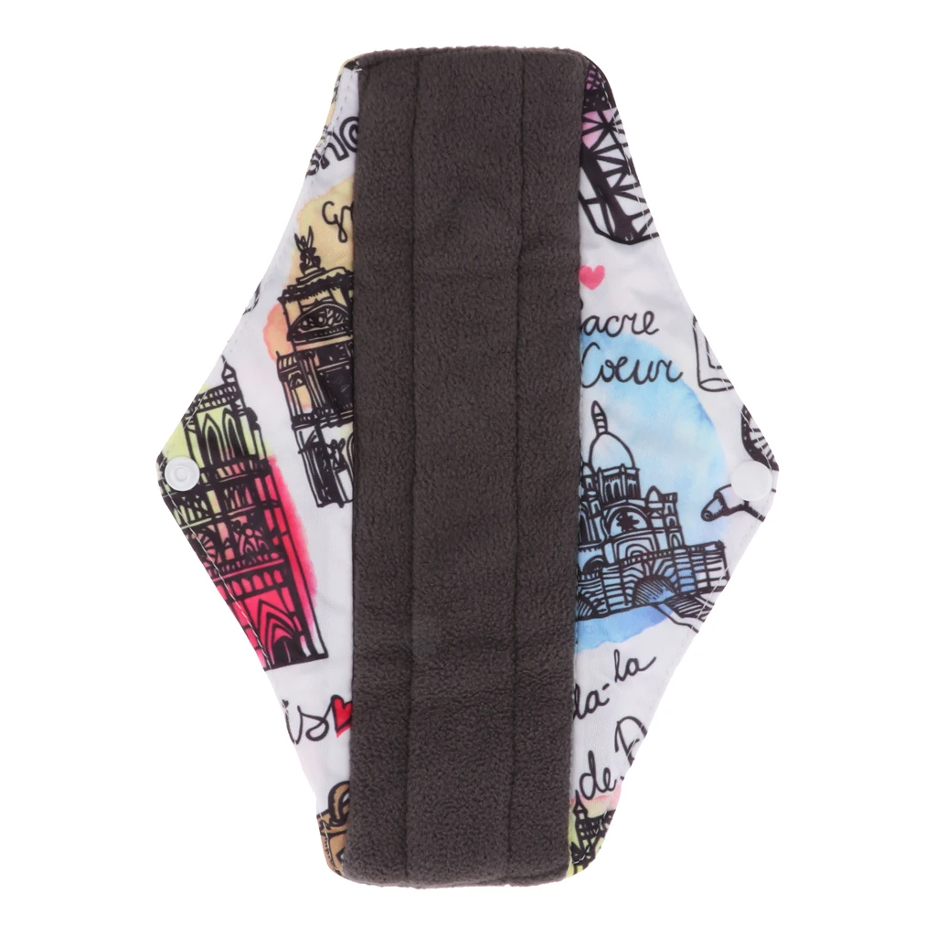 Charcoal Bamboo Fiber Washable Menstrual Sanitary Maternity Pad for Female Bamboo Charcoal Cloth Sanitary Pad Reusable Panty Pad