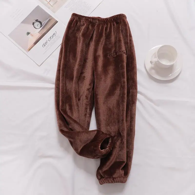 Фланелевые штаны для сна, зимние штаны для сна, теплые штаны для детей, 1133 - Цвет: Коричневый