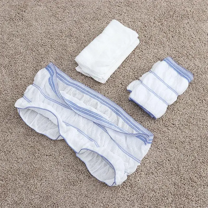 4pcs Disposable Pants Mesh Disposable Unisex Maternity Briefs Underwear Shorts For The Old Patients Random Color