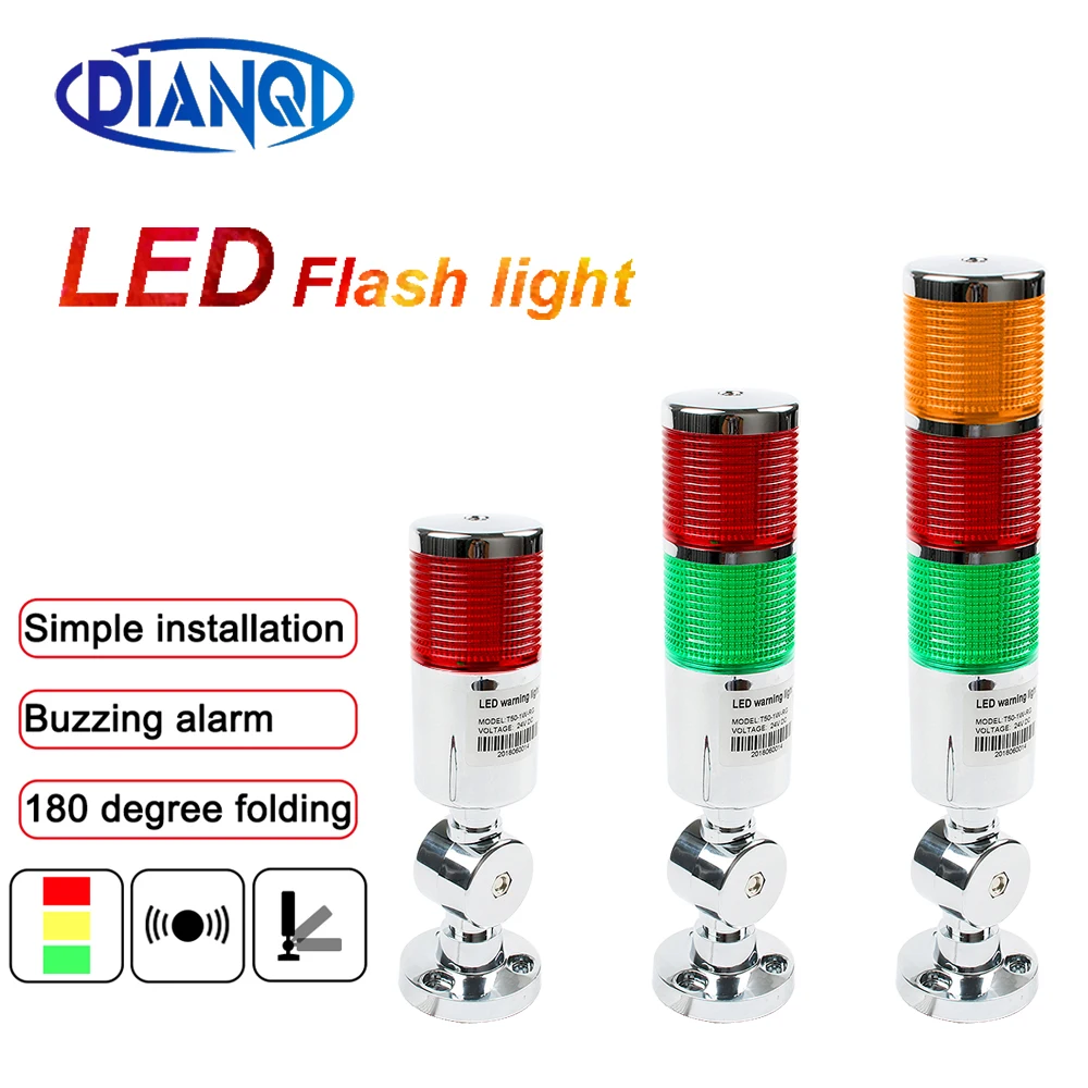 LED Warnleuchte Rot/Orange/Grün CNC Maschine Signalampel Warn LED Anzeige Alarm Signalleuchte mit Summerton 24VDC