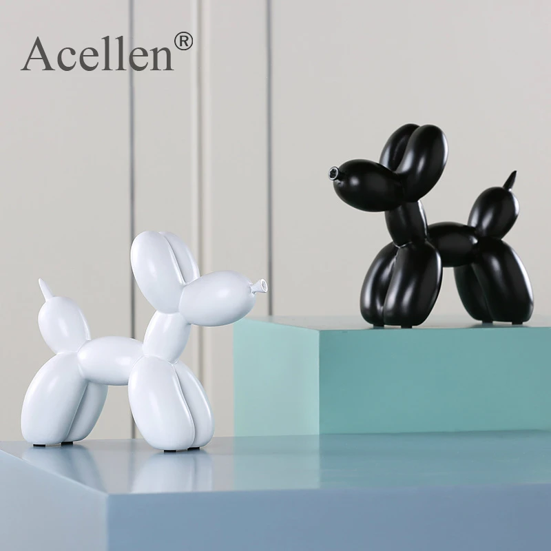 Matte Shine Effect Balloon Dog Crafts Resin Sculpture Home Decor Modern Nordic Home Decoration Accessories Creative Gifts Animal