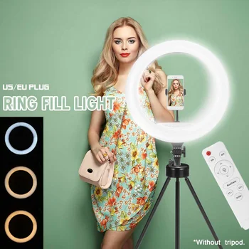 

18 inch LED Selfie Ring Light with Phone Holder Ring Lamp with Selfie Stick USB for Smartphone Makeup Youtube Live Studio
