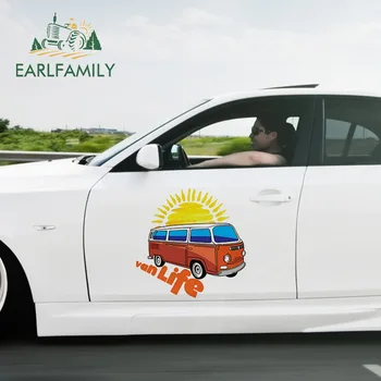 

EARLFAMILY 43cm x 43cm For Travel Hippie Adventure Camper Fine Decal Sunscreen Car Stickers Scratch-Proof Windows For JDM SUV RV