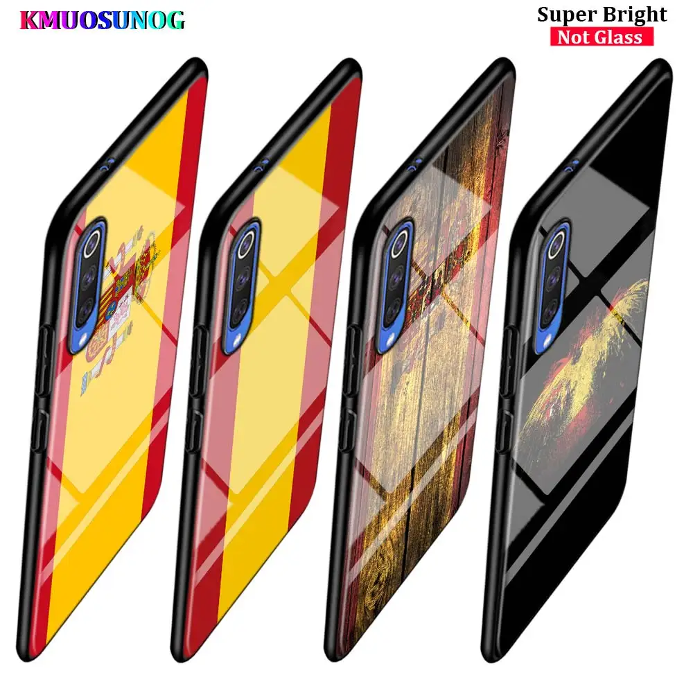Флаги Испании для Samsung Galaxy A80 A70 A60 A50 A40 A20E A2Core A10 суперъяркий глянцевый черный чехол