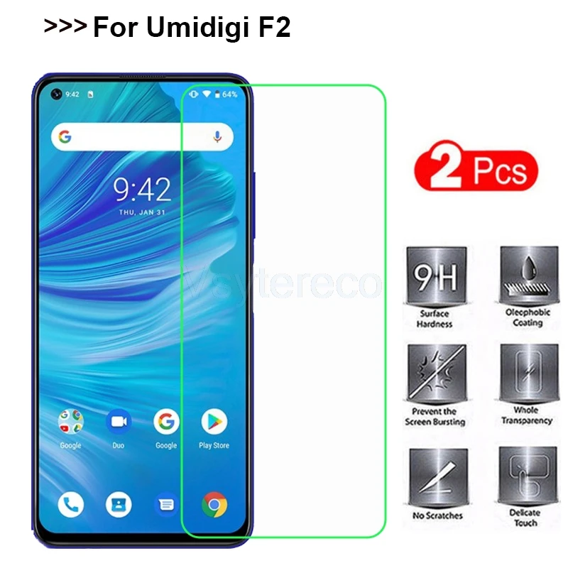 2 шт. закаленное стекло для UMIDIGI F1 Play защита экрана 2.5D 9H Премиум Закаленное UMI F2