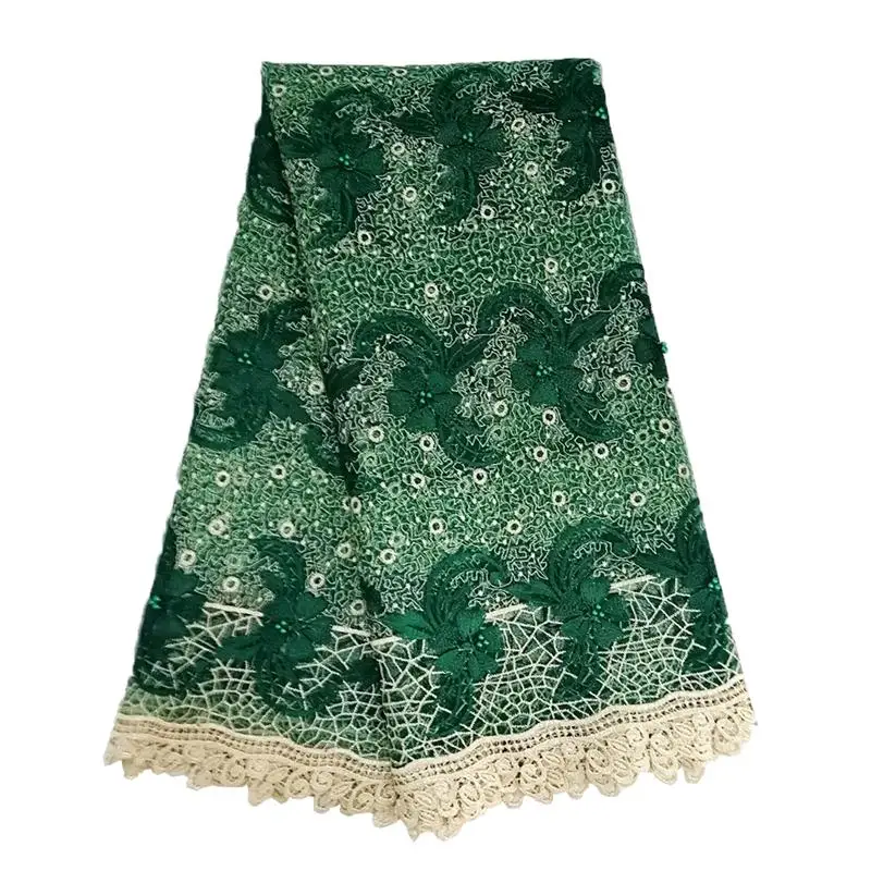 

Rhinestones Green African French Lace Fabric 2019 New Latest Lace Embroidered Tulle Lace Fabric Bridal Dress Fabric