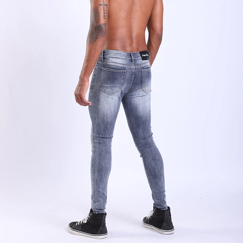 50% OFF SingleRoad Men's Super Skinny Jeans Men Fashion Denim Pants Man Elastic Waist Black Mens Brand Slim Stretch Jeans Skinny Male