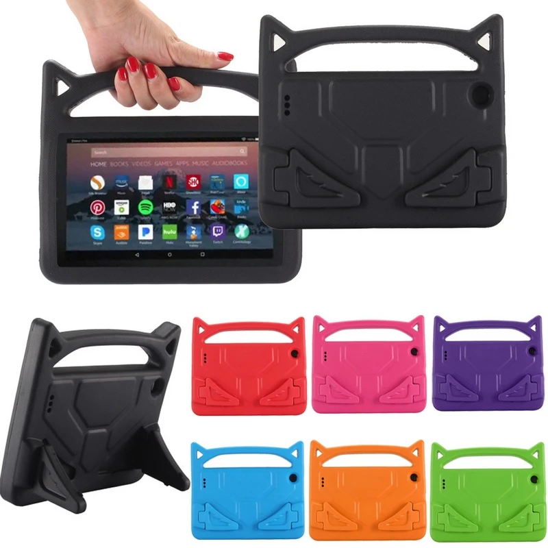 Противоударный детский безопасный Чехол с кошачьими ушками для Amazon Kindle Fire HD 10