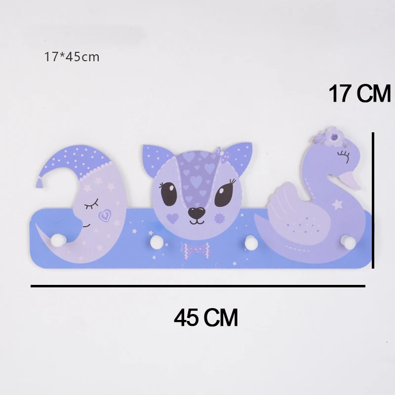 blue moon Kids Room Wooden Hooks Decorative Hooks for Children Room Nordic Hooks Hangers Home Decorations Children Wall Hooks Decoration - Цвет: blue moon