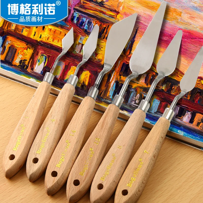 Stainless Steel Palette Scraper Knife Various Sizes Draw Spatula Flexible Blades For Watercolor Oil Gouache Artist Paint Tool