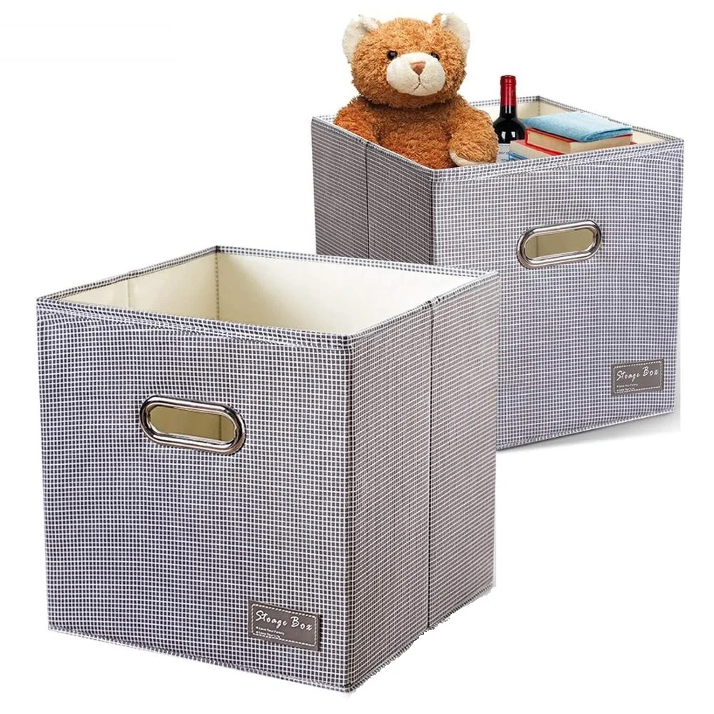 NEW SQUARE FOLDABLE STORAGE BOX CANVAS FOLDABLE OFFICE CLOTHES BEDROOM KIDS HOME 