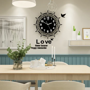 

3D Large Wall Clock Digital Geometric Hanging Wall Clock Silent Modern Design Clocks Wall Watch With Wall Stickers Free Shipping