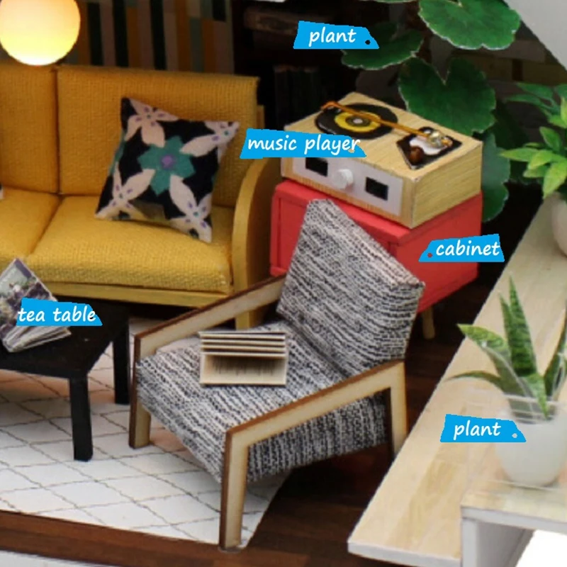 Diy Кукольный дом 3D деревянная миниатюрная мебель ручной работы набор игрушки со светодиодными огнями для детей на день рождения Рождество праздник подарок