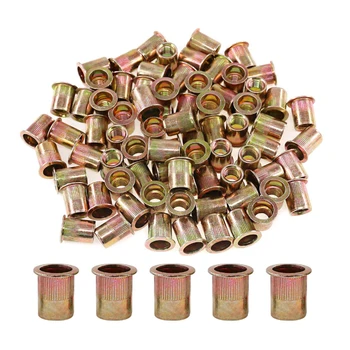 

165pcs Zinc Steel Rivnut Flat Head Threaded Rivet Nut Insert M3/M4/M5/M6/M8/M10/M12 Nutsert Cap Rivet Nut Assortment Set