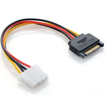 

15 Pin SATA Male to 4 Pin Molex 1 or 2 Female IDE HDD Power Hard Drive Cable 20cm