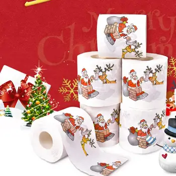 

2020 Christmas Pattern Roll Paper Christmas Decorations Prints Funny Toilet Paper Christmas Decorations Xmas Diy Supplies
