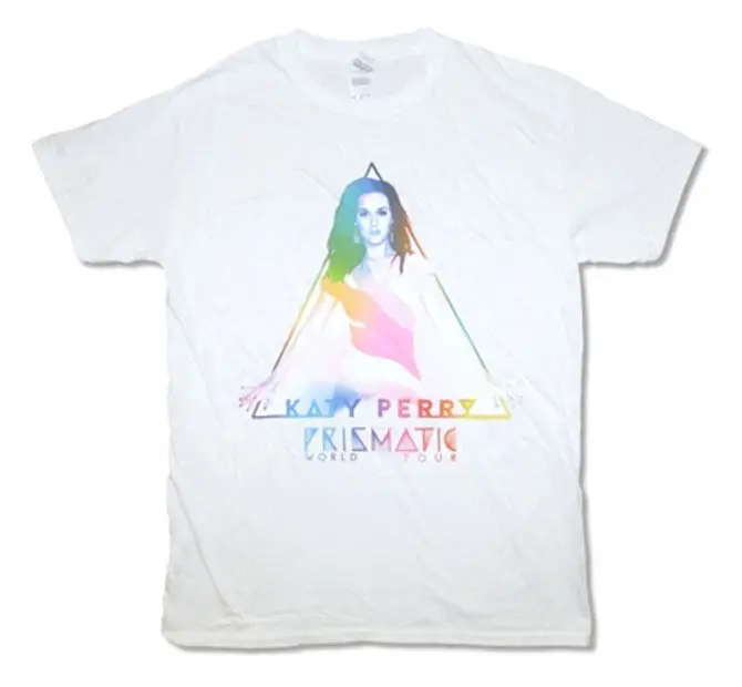 

Katy Perry-Prismatic World Tour-White T-shirt Summer T Shirt Brand Fitness Body Building