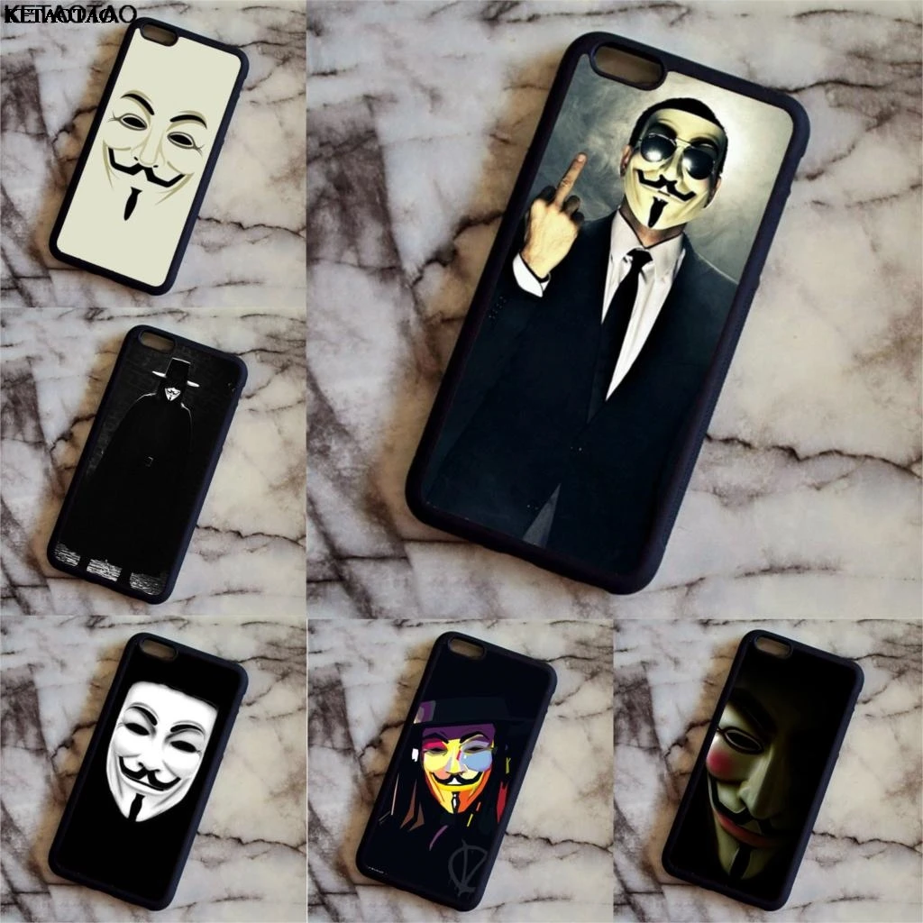 KETAOTAO Guy Fawkes чехлы для телефонов с принтом маски iPhone 4S 5C 5S 6S 7 8 Plus XR XS Max мягкий