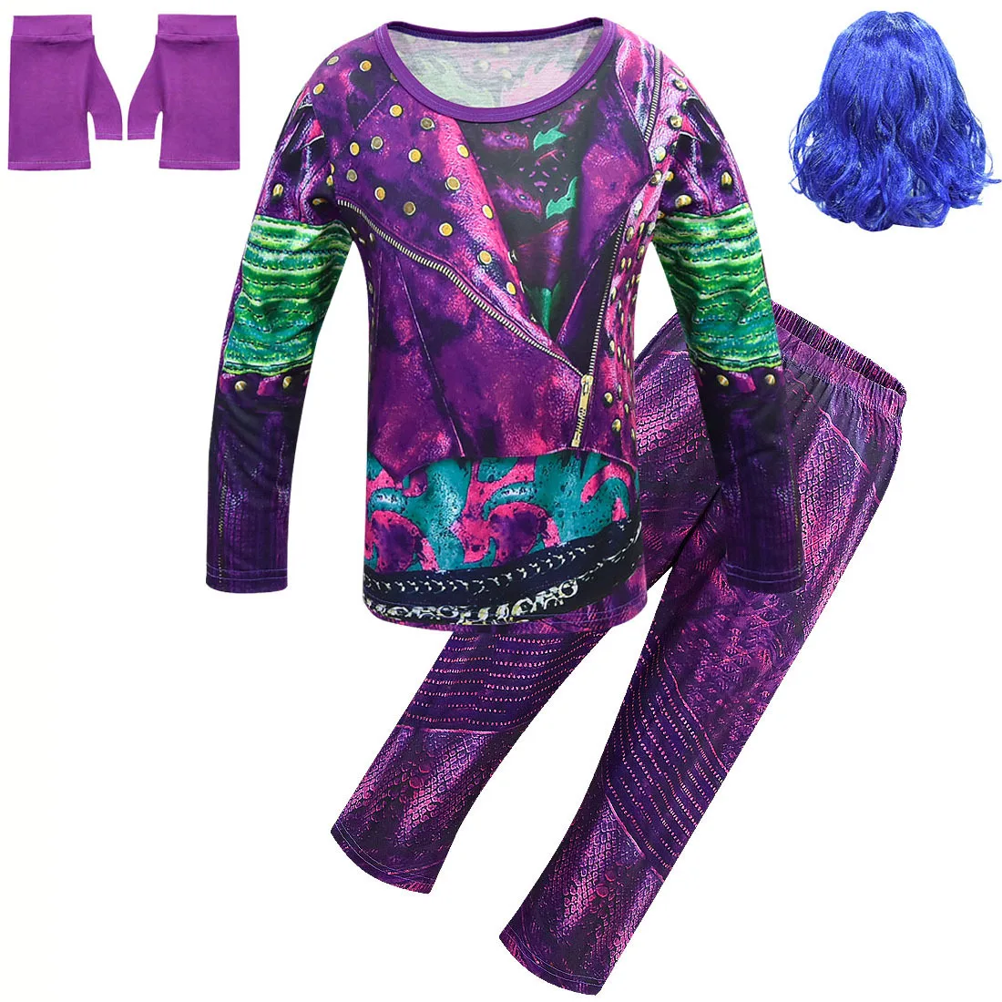 Traje de Halloween Camisas + Calças Crianças Descendentes Pijamas Bertha Cosplay Engraçado Natal Roupas Menina Homewear Pijama Conjunto 3 Mal 3 Cheap Conjuntos de pijama