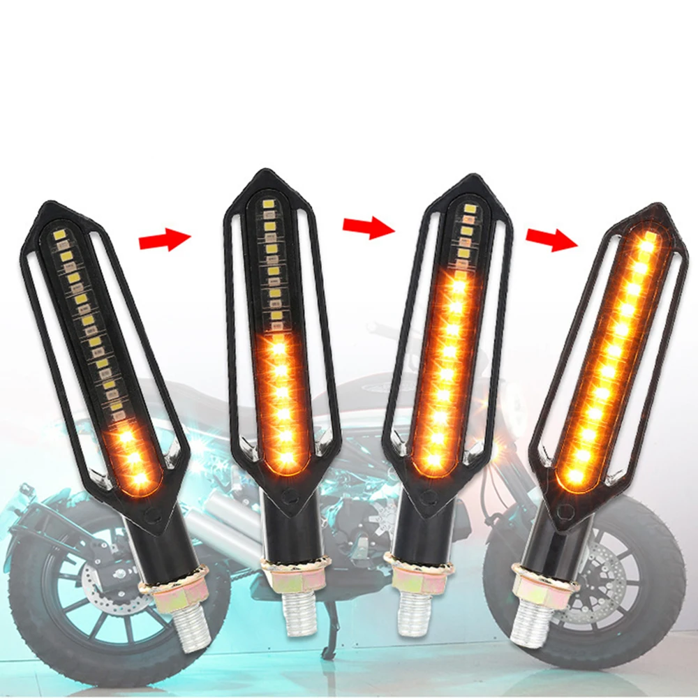 Мотоциклетный светильник указателя поворота дневного света 24LED лампа 3000K 12V Комплект деталей - Цвет: White   Yellow