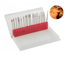 

20pcs Diamond Grinding Burr Needle Point Engraving Carving Polishing Glass Jade Stone Drill Bit Rotary Tool Set