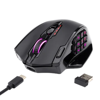 

Redragon M913 2.4G Wireless Gaming Mouse 16000 DPI RGB Gaming Mouse With 16 Programmable Buttons MMO Fps For Gamer Laptop