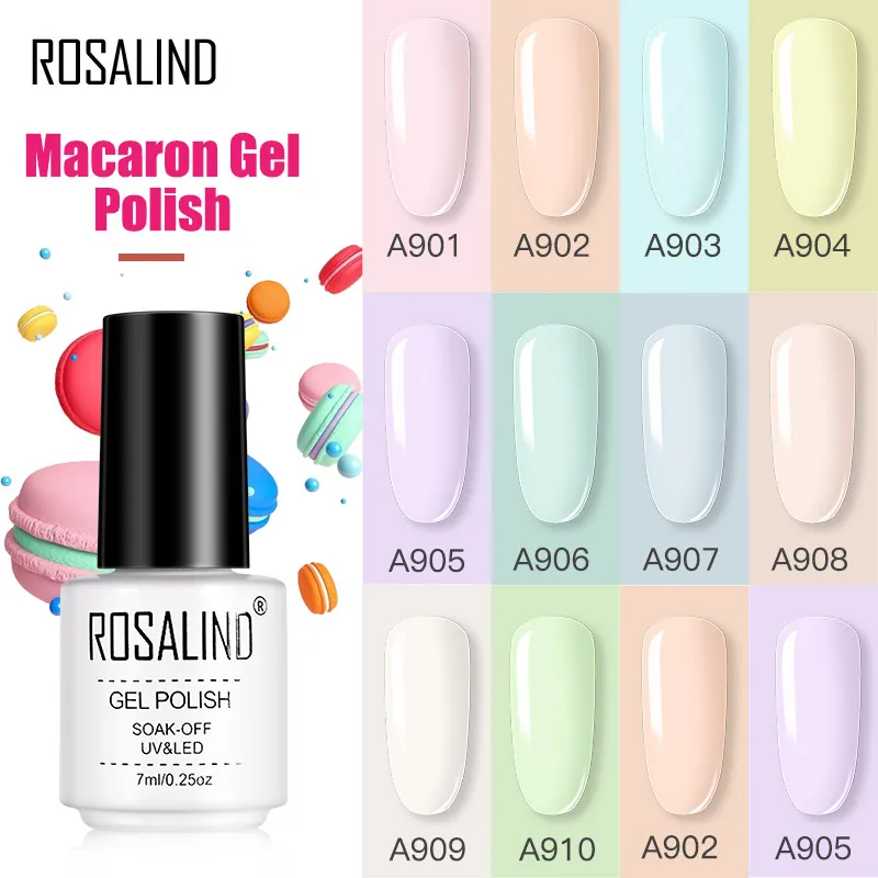 ROSALIND гибридные Лаки Macaron Гель лак грунтовка для ногтей Полупостоянный дизайн верхняя основа для дизайна ногтей маникюр гель лак|Гель для ногтей| | АлиЭкспресс - Для красоты и здоровья