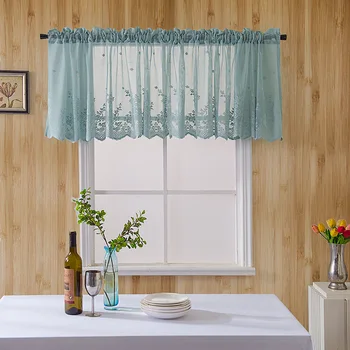 

European Lace Jacquard Window Curtain Valance Lace Hem Coffee Short Curtain for Cabinet Door Home Kitchen Bedroom Decor