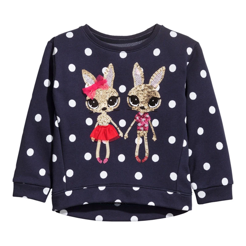 Sudadera capucha de algodón marca para niños y Top de manga larga, blusa, ropa de conejo lentejuelas|Sudaderas con capucha y sudaderas| - AliExpress