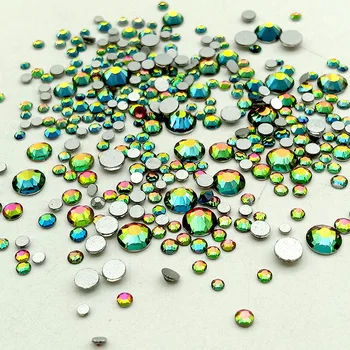 

Rainbow Flame Nail Rhinestones SS3-SS20 Non Hotfix Flatback Crystal Glass Rhinestones for Nails Art Decorations Stones