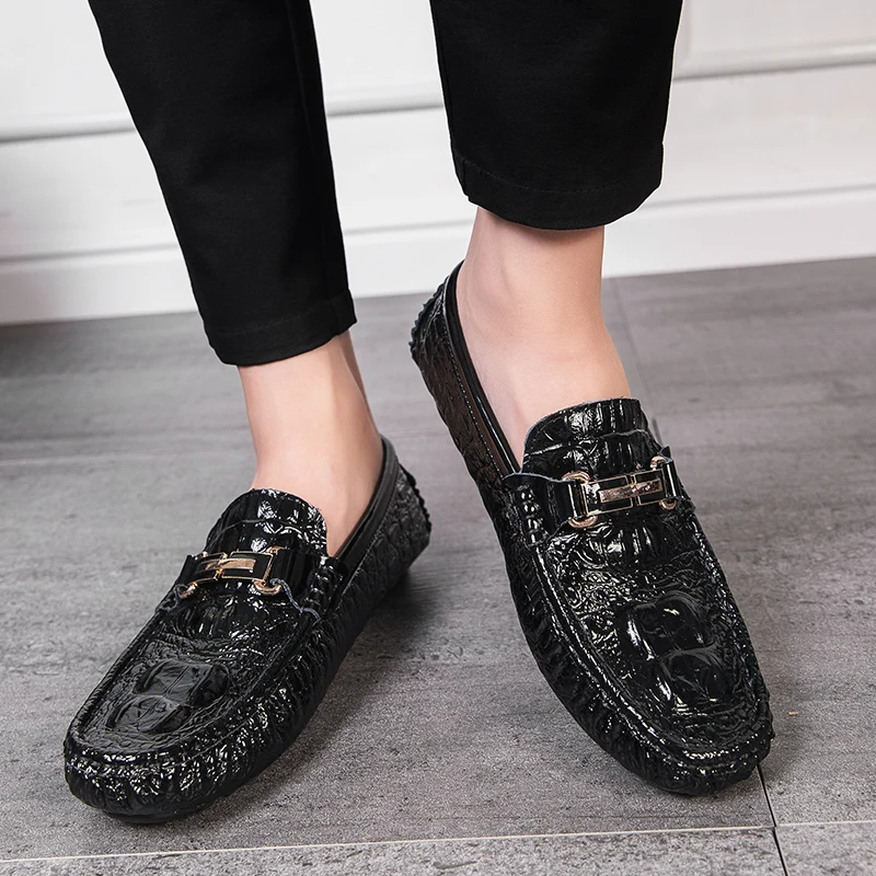 Genuine Leather Men Shoes Luxury Brand Mens Loafers Moccasins Breathable Slip on Black Driving casual tassel party shoes | Обувь
