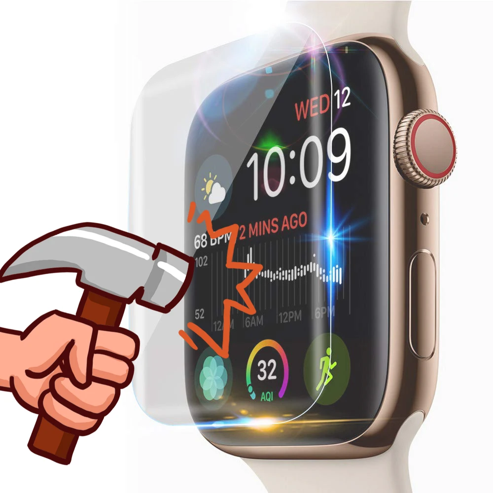 Полное покрытие полностью гелевая стеклянная пленка для Apple Watch 4 40 44 мм Защитная
