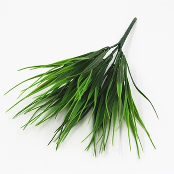 

7-fork Green Imitation Plastic Artificial Grass Leaves Plant for Engagement Wedding Home Decoration Clover Plants Table Decors