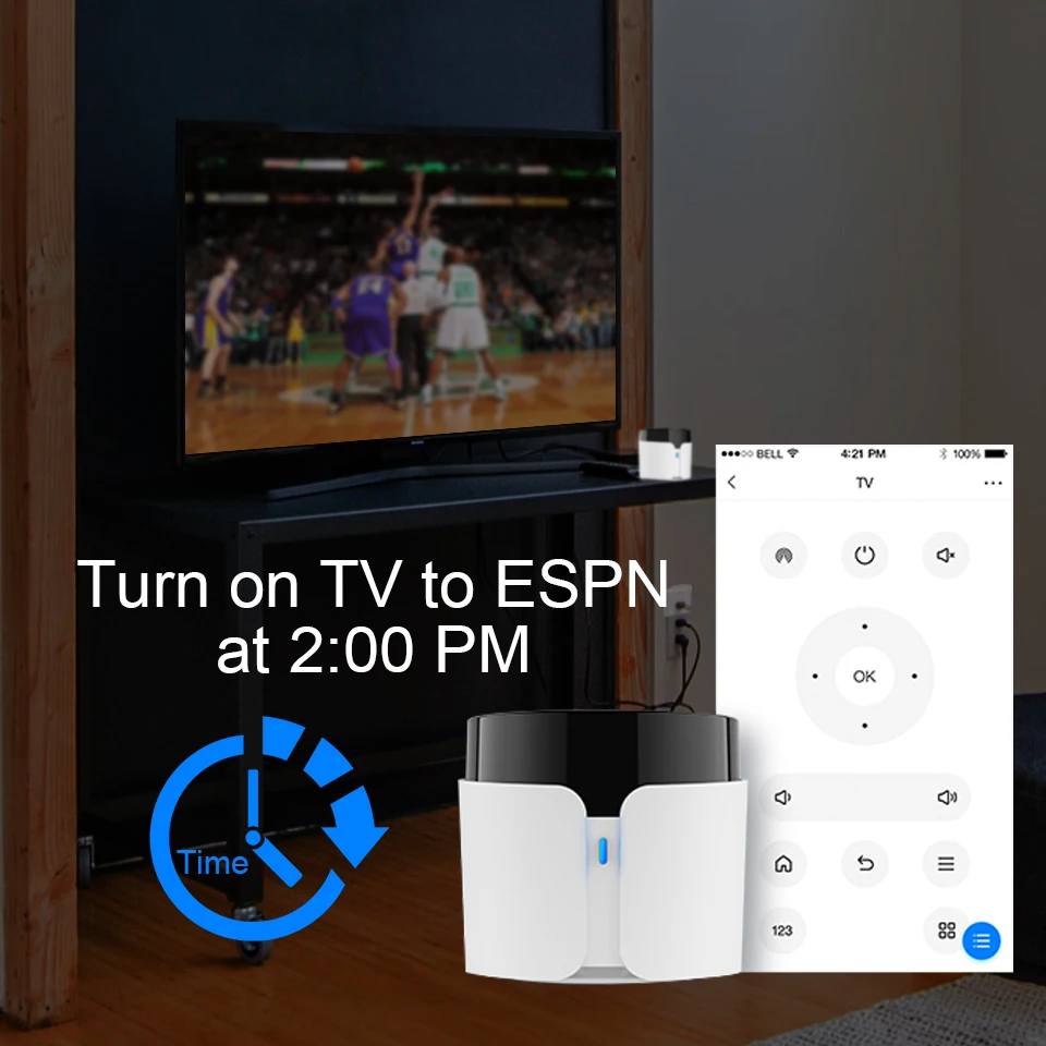 BroadLink BestCon RM4c Pro IR and RF433/315 Smart Wi-Fi Universal Remote Control Works with Alexa Google Home, IFTTT
