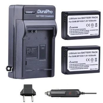 2pc 1030mAH BP-1030 BP 1030 충전식 카메라 배터리 + 자동차 충전기 삼성 NX200 NX210 NX300 NX500 NX1000 NX1100 NX-300M